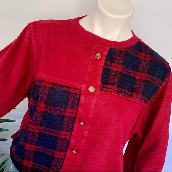 v i n t a g e :: Slouchy Plaid Grunge Granny Knit Sweater - Picture 9 of 10